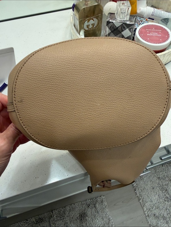 Burberry Shoes - Burberry Taupe Pebbled Leather Crossbody Bag
